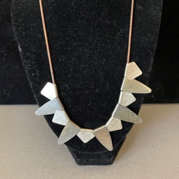 Funky 70's Metal Punk Necklace on a 15" Snake Chain, making a Statement - Picture 3 of 4